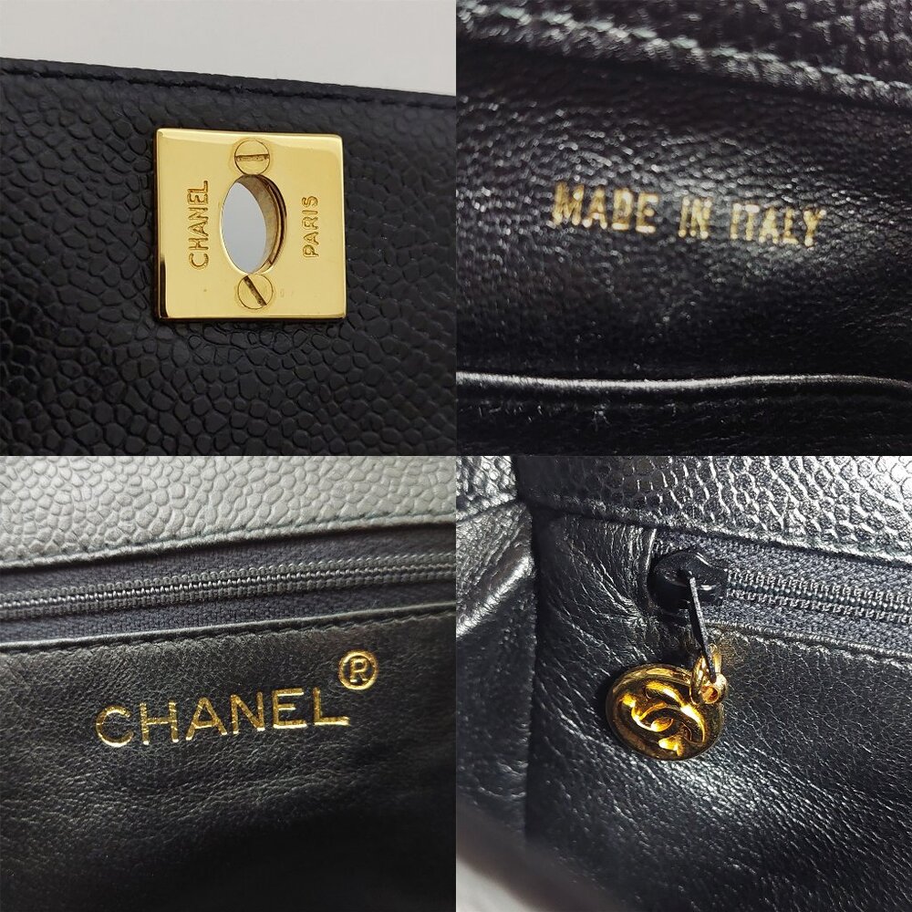 CHANEL Caviar Black Leather Quilted CC Turnlock Vanity Square Box Flap Bag - Picture 15 of 16